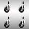 Service Caster 4 Inch 316SS Soft Rubber Swivel 1-1/4 Inch Expanding Stem Caster Set Brake SCC SCC-SS316EX20S414-SRS-TLB-114-4 - alternate 4